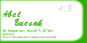 abel bucsak business card